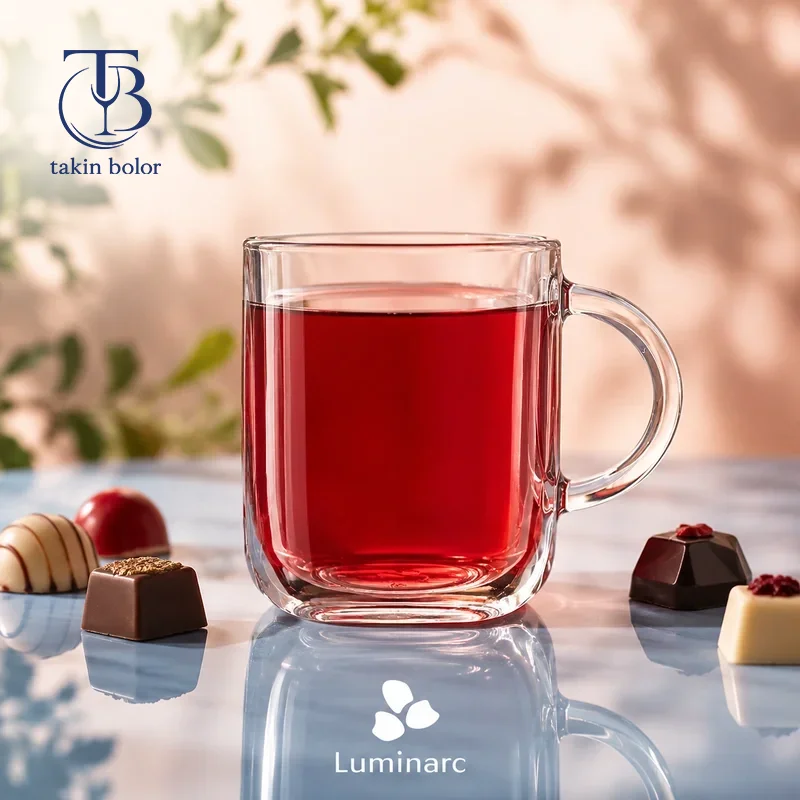 لیوان شیشه ای از جنس بلور مدل تروکت 32 از برند لومینارک روی میز