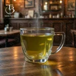 فنجان شیشه ای از جنس بلور مدل KTZB141 از برند بلینک مکس روی میز چوبی