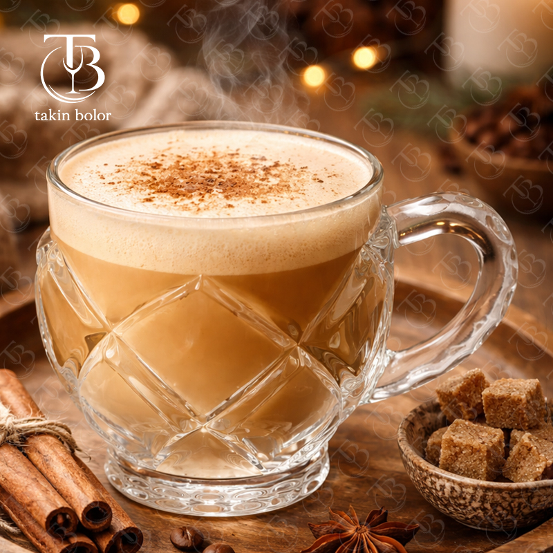 فنجان شیشه‌ای مدل KTZB156 برند بلینک مکس با طرح الماسی