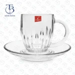فنجان نعلبکی شیشه ای از جنس بلور