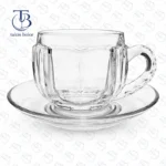 فنجان نعلبکی شیشه ای از جنس بلور