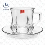 فنجان نعلبکی شیشه ای از جنس بلور