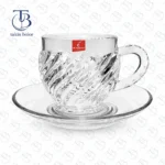 فنجان نعلبکی شیشه ای از جنس بلور