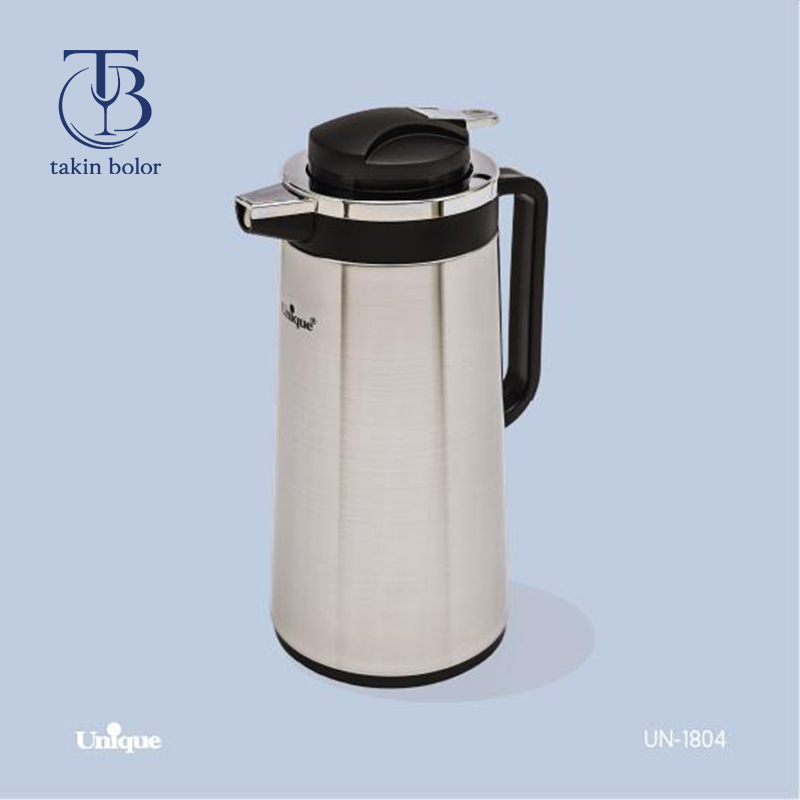 فلاسک استیل 1.3 لیتری با دستگیره و درب مشکی
