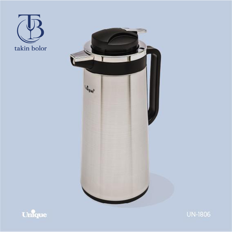 فلاسک استیل 1.6 لیتری با دستگیره و درب مشکی