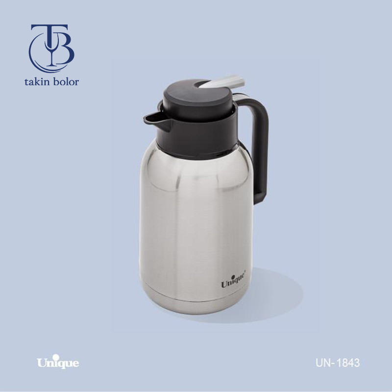 فلاسک استیل 1.5 لیتری تپل با دستگیره و درب مشکی