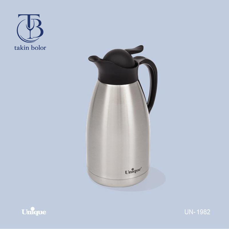 فلاسک استیل 1.5 لیتری با دستگیره و درب مشکی