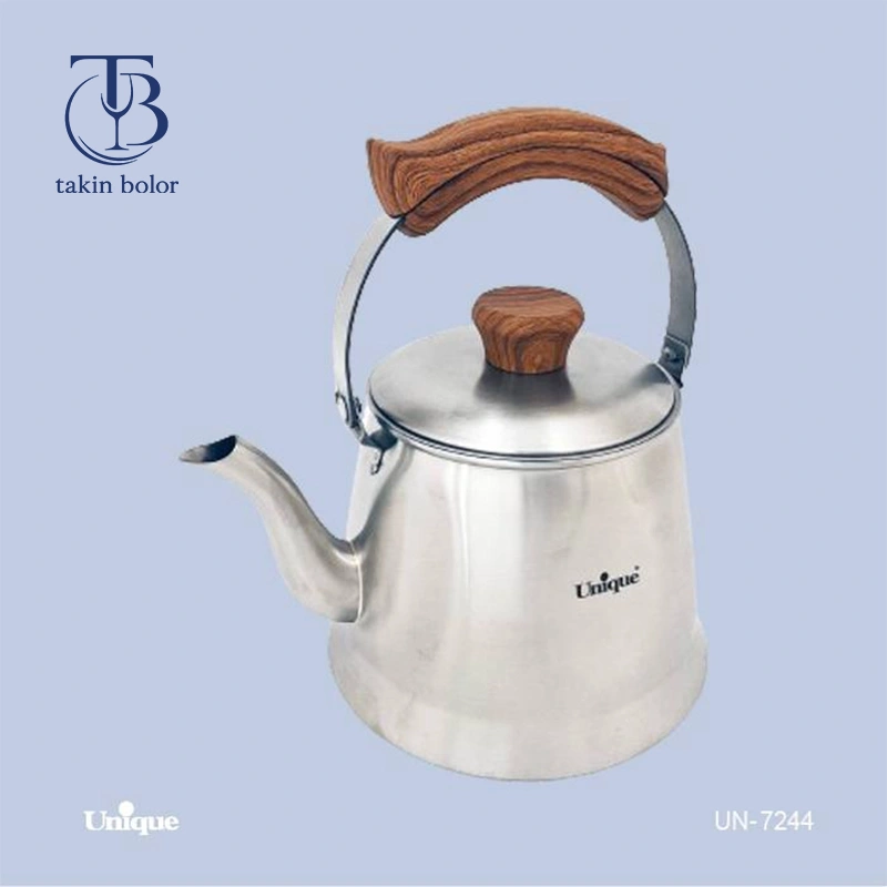 کتری 2.5 لیتری استیل با دسته چوبی