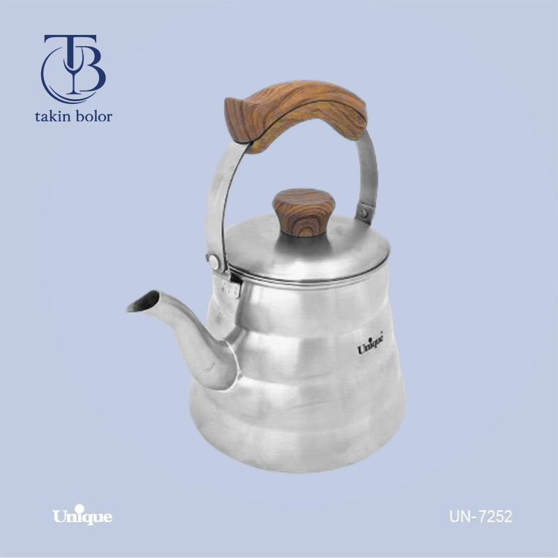 کتری 2.5 لیتری استیل با دسته چوبی