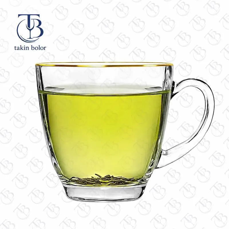 فنجان شیشه ای لب طلا از جنس بلور