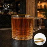 فنجان شیشه ای لب طلا از جنس بلور