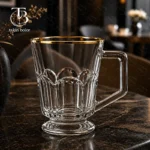 لیوان شیشه ای لب طلا از جنس بلور