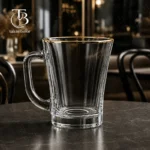 لیوان شیشه ای لب طلا از جنس بلور