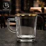لیوان شیشه ای لب طلا از جنس بلور
