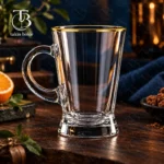 لیوان شیشه ای لب طلا از جنس بلور